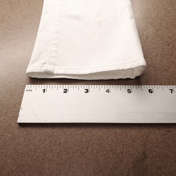 7 For All Mankind Slim Cigarette Jeans Wmns 29 White Tapered Clean Resort Summer - Picture 8 of 13